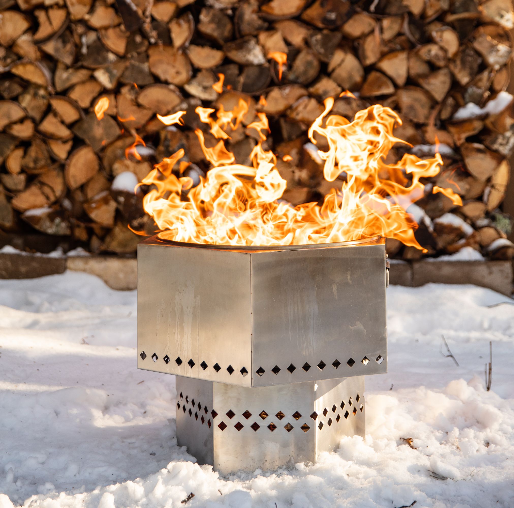 Portable Wood and Pellet Smokeless Fire Pit Bundle-<i>Stainless Steel</i>